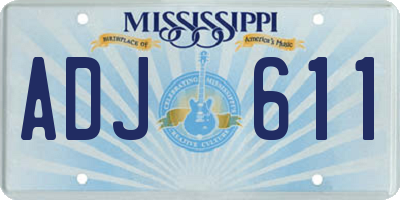 MS license plate ADJ611