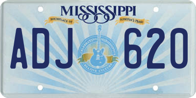 MS license plate ADJ620