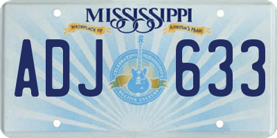 MS license plate ADJ633