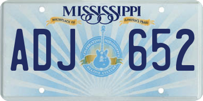 MS license plate ADJ652