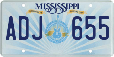 MS license plate ADJ655