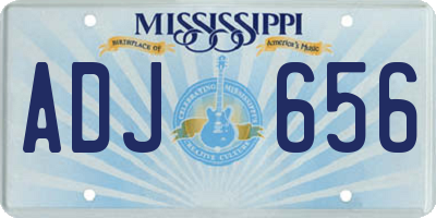 MS license plate ADJ656