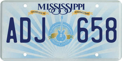 MS license plate ADJ658
