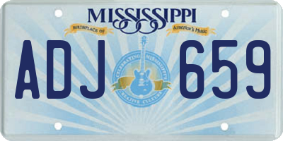 MS license plate ADJ659