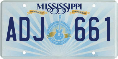 MS license plate ADJ661