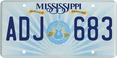 MS license plate ADJ683