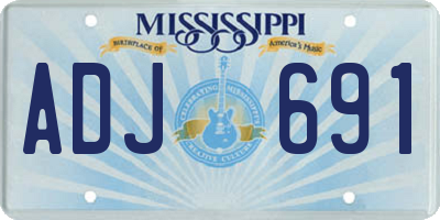 MS license plate ADJ691