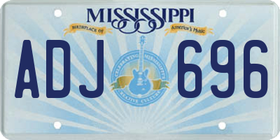 MS license plate ADJ696