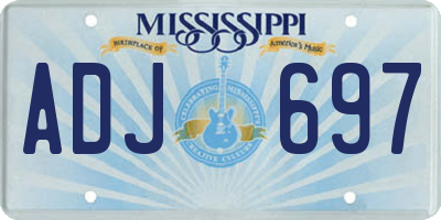MS license plate ADJ697