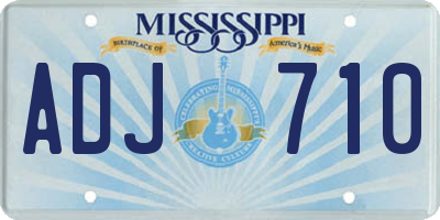 MS license plate ADJ710