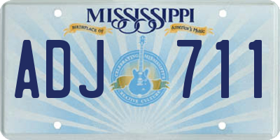 MS license plate ADJ711
