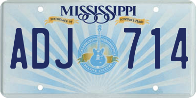 MS license plate ADJ714