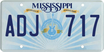 MS license plate ADJ717