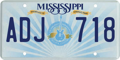 MS license plate ADJ718
