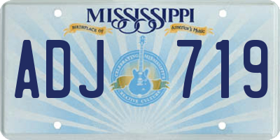 MS license plate ADJ719