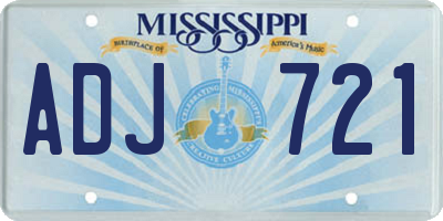 MS license plate ADJ721
