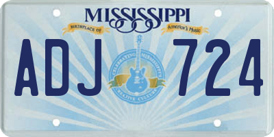 MS license plate ADJ724