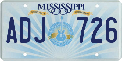 MS license plate ADJ726