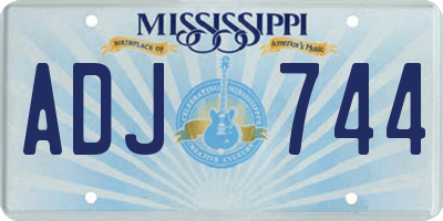 MS license plate ADJ744