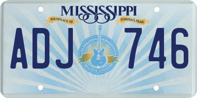 MS license plate ADJ746