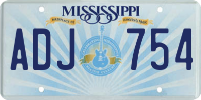MS license plate ADJ754