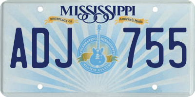 MS license plate ADJ755