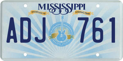 MS license plate ADJ761