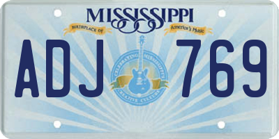 MS license plate ADJ769