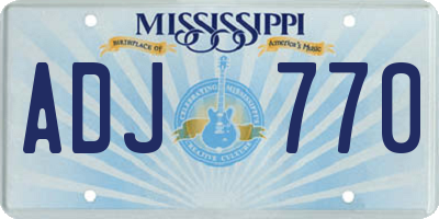 MS license plate ADJ770