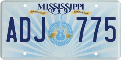 MS license plate ADJ775
