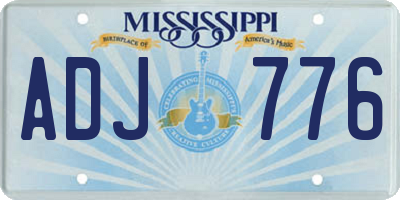 MS license plate ADJ776