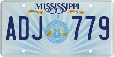 MS license plate ADJ779