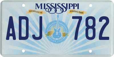 MS license plate ADJ782