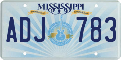MS license plate ADJ783