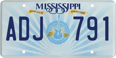 MS license plate ADJ791