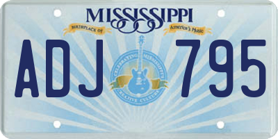 MS license plate ADJ795