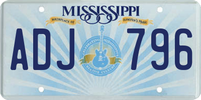 MS license plate ADJ796