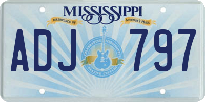 MS license plate ADJ797