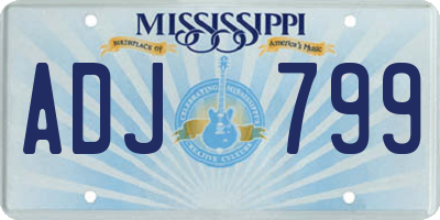 MS license plate ADJ799