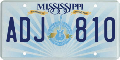MS license plate ADJ810