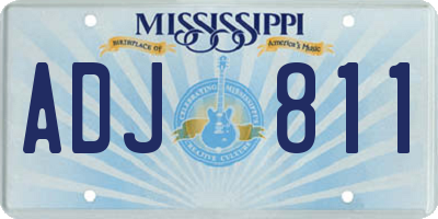 MS license plate ADJ811