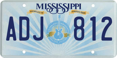 MS license plate ADJ812
