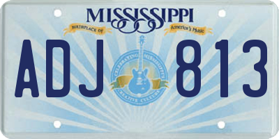 MS license plate ADJ813