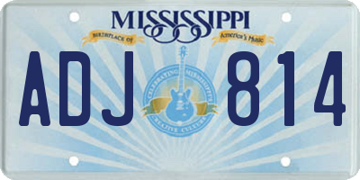 MS license plate ADJ814
