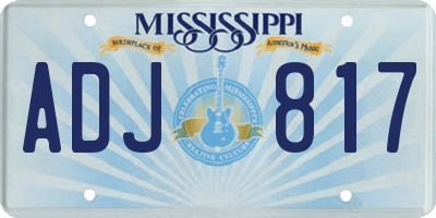 MS license plate ADJ817