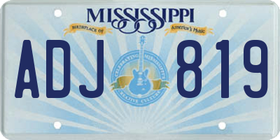 MS license plate ADJ819