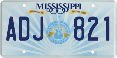 MS license plate ADJ821