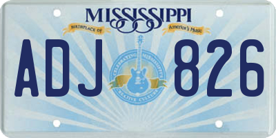 MS license plate ADJ826