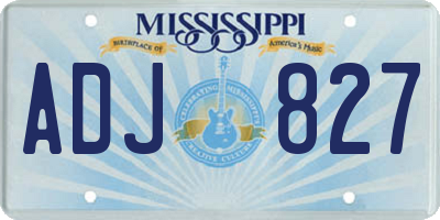 MS license plate ADJ827