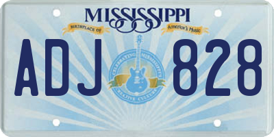 MS license plate ADJ828
